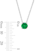Thumbnail Image 3 of Lab-Created Emerald Solitaire Pendant in Sterling Silver