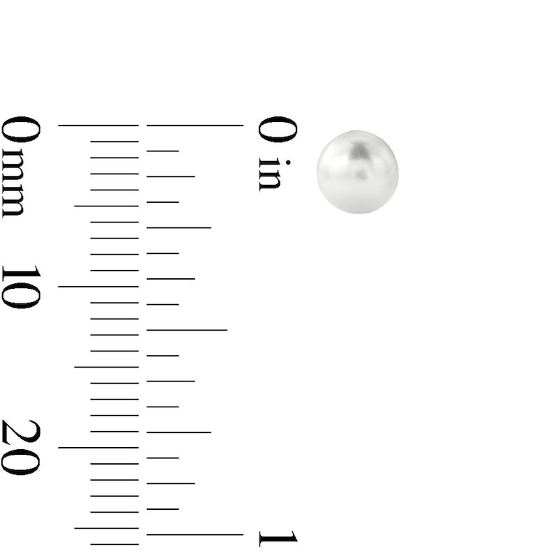 Main Image 2 of Freshwater Cultured Pearl Solitaire Stud Earrings in Sterling Silver