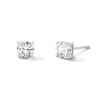 Thumbnail Image 1 of White Lab-Created Sapphire Solitaire Stud Earrings in Sterling Silver