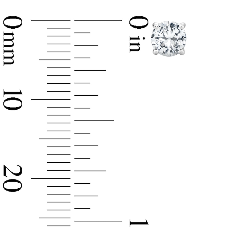 Main Image 3 of White Lab-Created Sapphire Solitaire Stud Earrings in Sterling Silver