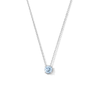 Thumbnail Image 1 of Blue Lab-Created Spinel Solitaire Pendant in Sterling Silver