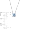 Thumbnail Image 3 of Blue Lab-Created Spinel Solitaire Pendant in Sterling Silver