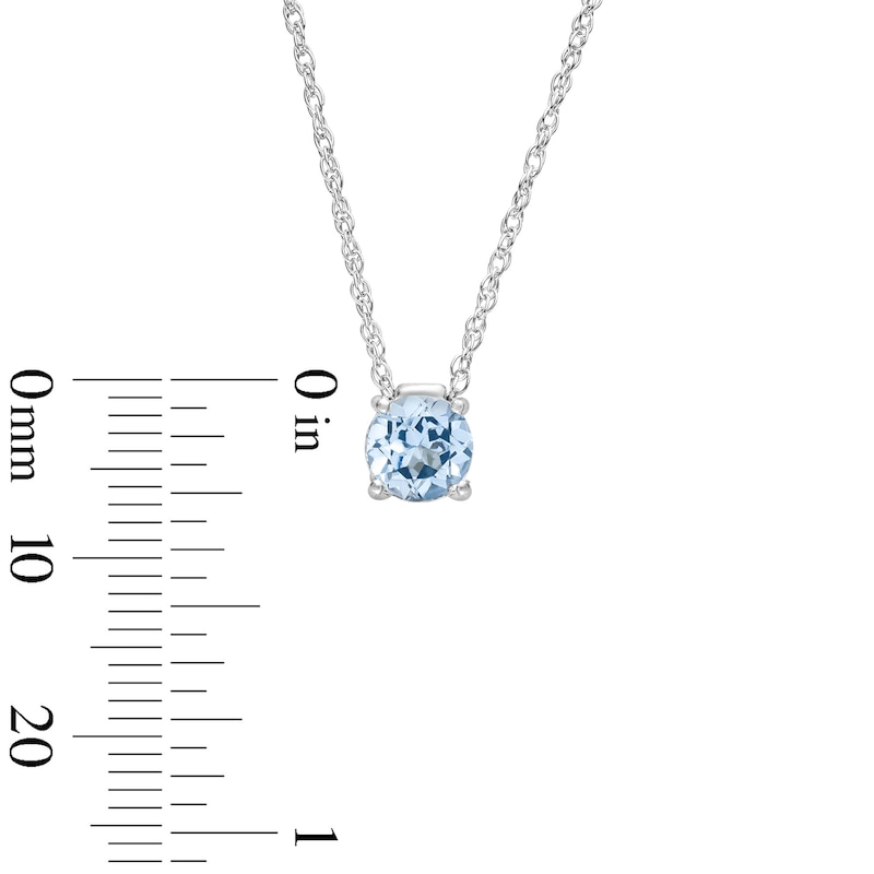 Blue Lab-Created Spinel Solitaire Pendant in Sterling Silver