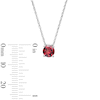 Thumbnail Image 3 of Garnet Solitaire Pendant in Sterling Silver