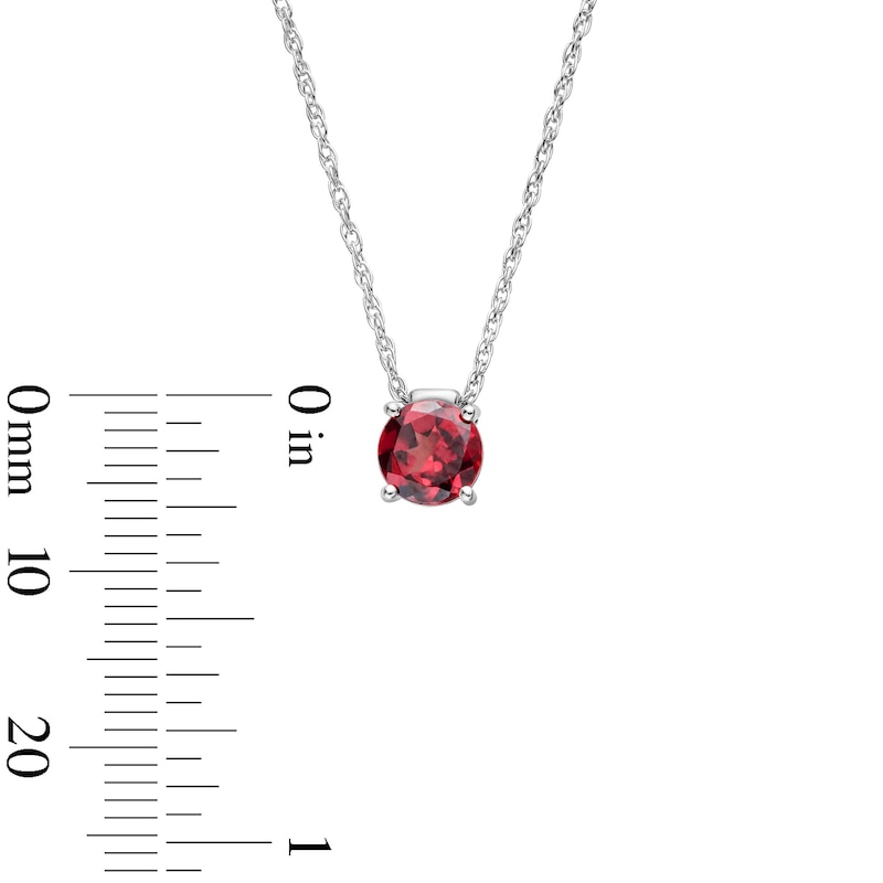 Garnet Solitaire Pendant in Sterling Silver