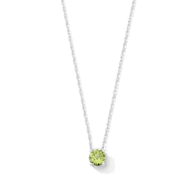 Peridot Solitaire Pendant in Sterling Silver