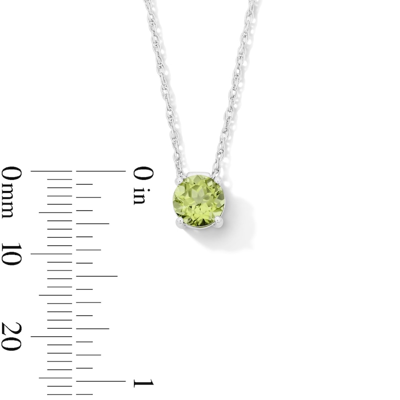 Peridot Solitaire Pendant in Sterling Silver