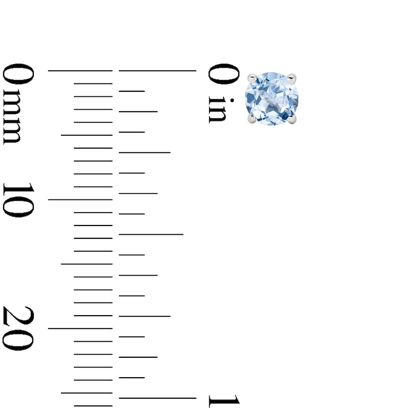 Blue Lab-Created Spinel Solitaire Stud Earrings in Sterling Silver