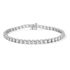 Thumbnail Image 1 of White Lab-Created Sapphire Tennis Bracelet in Sterling Silver - 7.5”