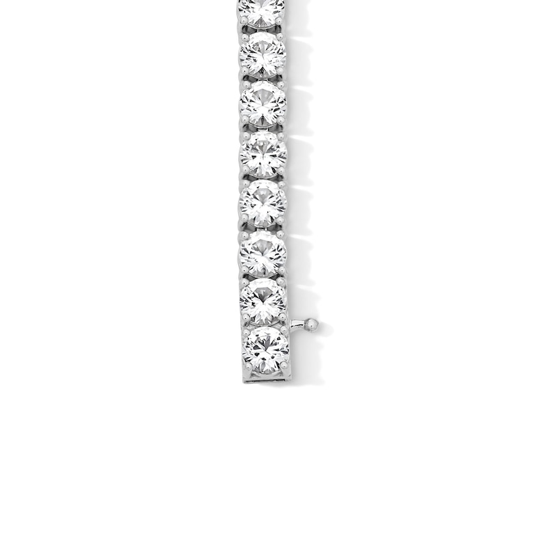 Main Image 3 of White Lab-Created Sapphire Tennis Bracelet in Sterling Silver - 7.5”