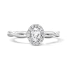 Thumbnail Image 1 of 0.40 CT. T.W. Oval Canadian Certified Centre Diamond Frame Engagement Ring in 10K White Gold (I/SI2)