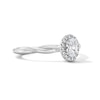 Thumbnail Image 4 of 0.40 CT. T.W. Oval Canadian Certified Centre Diamond Frame Engagement Ring in 10K White Gold (I/SI2)