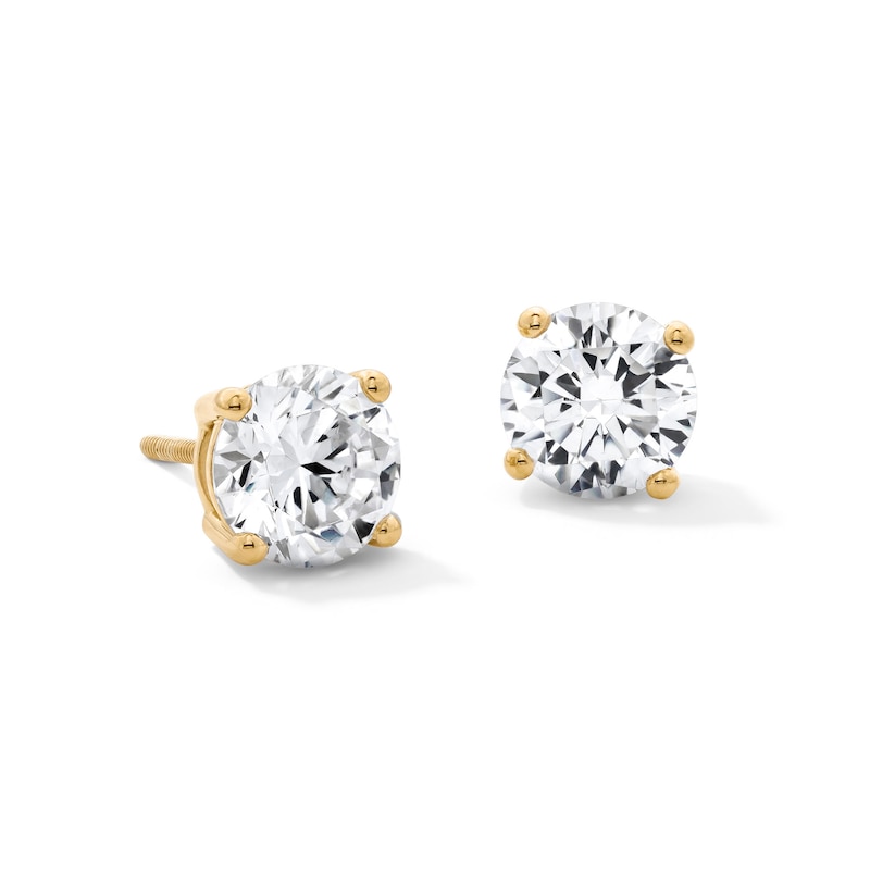 Main Image 1 of 2.00 CT. T.W. Certified Lab-Grown Diamond Solitaire Stud Earrings in 14K Gold (F/SI2)