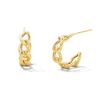 Thumbnail Image 1 of Chain Link J-Hoop Earrings in Hollow 10K Gold