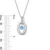 Thumbnail Image 2 of Swiss Blue Topaz and White Lab-Created Sapphire Oval-Frame Dangle Pendant in Sterling Silver