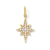 Thumbnail Image 1 of 0.10 CT. T.W. Certified Lab-Grown Diamond Starburst Necklace Charm in Sterling Silver with 18K Gold Plate (F/SI2)