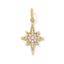 0.10 CT. T.W. Certified Lab-Grown Diamond Starburst Necklace Charm in Sterling Silver with 18K Gold Plate (F/SI2)