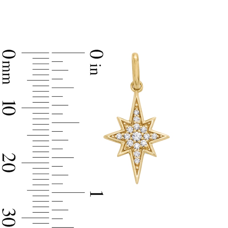 Main Image 2 of 0.10 CT. T.W. Certified Lab-Grown Diamond Starburst Necklace Charm in Sterling Silver with 18K Gold Plate (F/SI2)