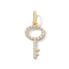 Thumbnail Image 1 of 0.09 CT. T.W. Certified Lab-Grown Diamond Key Necklace Charm in Sterling Silver with 18K Gold Plate (F/SI2)
