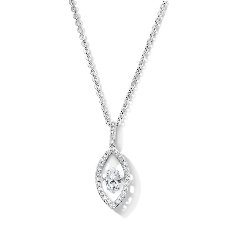 Main Image 1 of Unstoppable Love™ 0.69 CT. T.W. Marquise-Cut Certified Lab-Grown Diamond Pendant in 10K White Gold (F/SI2) - 19”