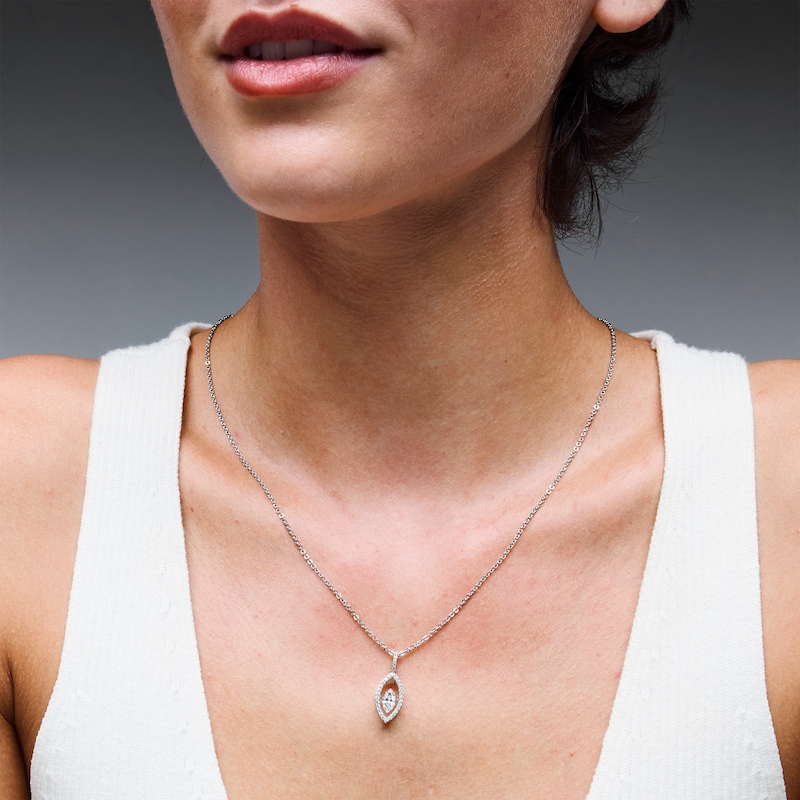 Main Image 2 of Unstoppable Love™ 0.69 CT. T.W. Marquise-Cut Certified Lab-Grown Diamond Pendant in 10K White Gold (F/SI2) - 19”