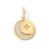 Thumbnail Image 1 of 0.09 CT. T.W. Certified Lab-Grown Diamond Moon and Star Disc Charm in Sterling Silver with 18K Gold Plate (F/SI2)
