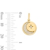 Thumbnail Image 2 of 0.09 CT. T.W. Certified Lab-Grown Diamond Moon and Star Disc Charm in Sterling Silver with 18K Gold Plate (F/SI2)