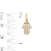 Thumbnail Image 2 of 0.10 CT. T.W. Certified Lab-Grown Diamond Hamsa Necklace Charm in Sterling Silver with 18K Yellow Plate (F/SI2)