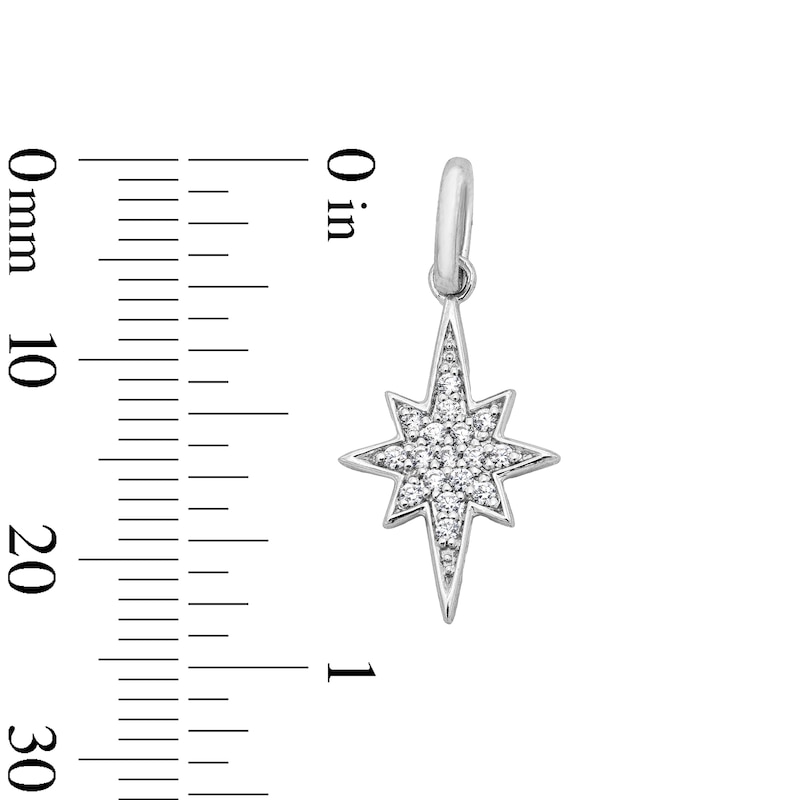Main Image 2 of 0.10 CT. T.W. Certified Lab-Grown Diamond Starburst Necklace Charm in Sterling Silver (F/SI2)