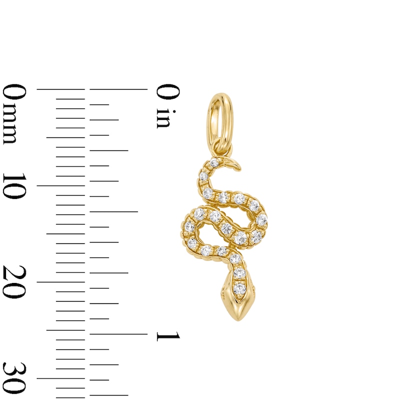 Main Image 2 of 0.09 CT. T.W. Certified Lab-Grown Diamond Snake Necklace Charm in Sterling Silver with 18K Gold Plate (F/SI2)
