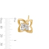 Thumbnail Image 3 of 0.05 CT. T.W. Diamond Quatrefoil Stud Earrings in Sterling Silver with 14K Gold Plate