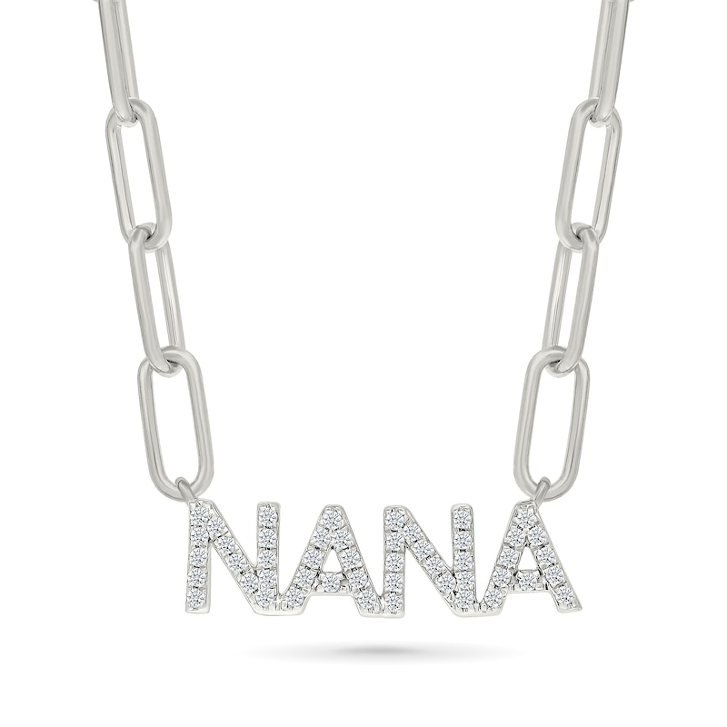 Main Image 1 of 0.23 CT. T.W. Certified Lab-Grown Diamond “Nana” Necklace in Sterling Silver (I/SI2)