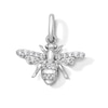 Thumbnail Image 1 of 0.09 CT. T.W. Certified Lab-Grown Diamond Bee Necklace Charm in Sterling Silver (F/SI2)