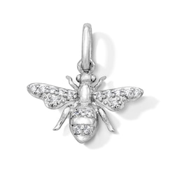 0.09 CT. T.W. Certified Lab-Grown Diamond Bee Necklace Charm in Sterling Silver (F/SI2)