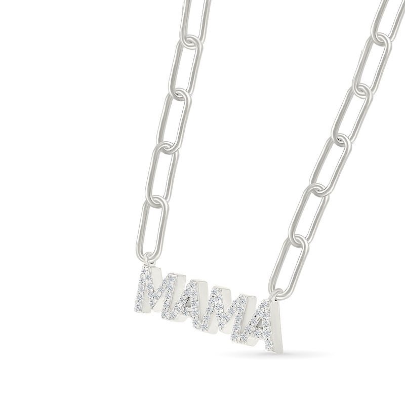 0.23 CT. T.W. Certified Lab-Grown Diamond "Mama" Necklace in Sterling Silver (I/SI2)t.