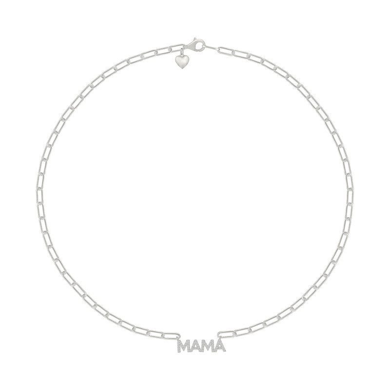 0.23 CT. T.W. Certified Lab-Grown Diamond "Mama" Necklace in Sterling Silver (I/SI2)t.