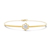 Thumbnail Image 1 of 0.18 CT. T.W. Certified Lab-Grown Diamond Flower Bar Bracelet in 18K Gold (F/VS2)