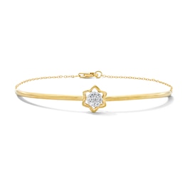 0.18 CT. T.W. Certified Lab-Grown Diamond Flower Bar Bracelet in 18K Gold (F/VS2)