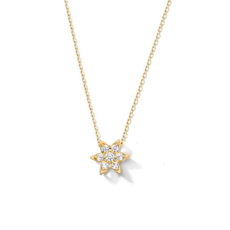 0.23 CT. T.W. Certified Lab-Grown Diamond Starburst Pendant in 18K Gold (F/VS2)