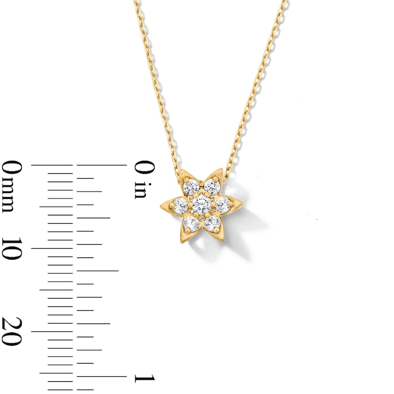 0.23 CT. T.W. Certified Lab-Grown Diamond Starburst Pendant in 18K Gold (F/VS2)