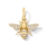 Thumbnail Image 1 of 0.09 CT. T.W. Certified Lab-Grown Diamond Bee Necklace Charm in Sterling Silver with 18K Gold Plate (F/SI2)