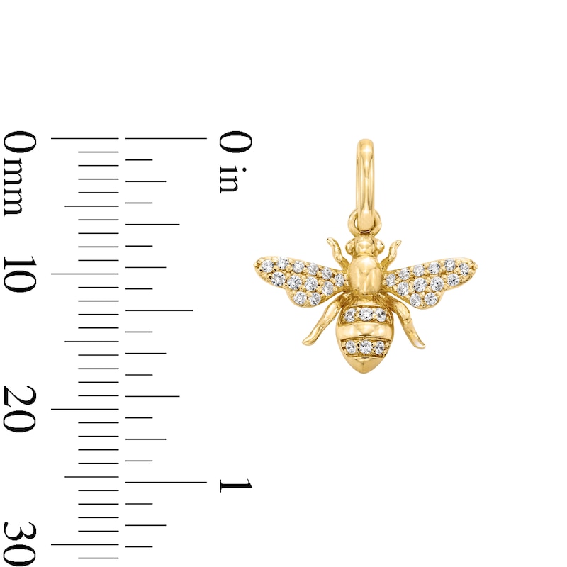 Main Image 2 of 0.09 CT. T.W. Certified Lab-Grown Diamond Bee Necklace Charm in Sterling Silver with 18K Gold Plate (F/SI2)
