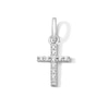 Thumbnail Image 1 of 0.09 CT. T.W. Certified Lab-Grown Diamond Cross Necklace Charm in Sterling Silver (F/SI2)