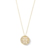 Thumbnail Image 1 of 0.07 CT. T.W. Certified Lab-Grown Diamond Openwork Domed Pendant in 18K Gold (F/VS2)