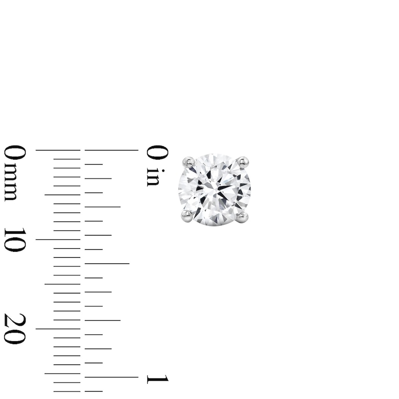 Main Image 3 of 4.00 CT. T.W. Certified Lab-Grown Diamond Solitaire Stud Earrings in 14K White Gold (F/SI2)