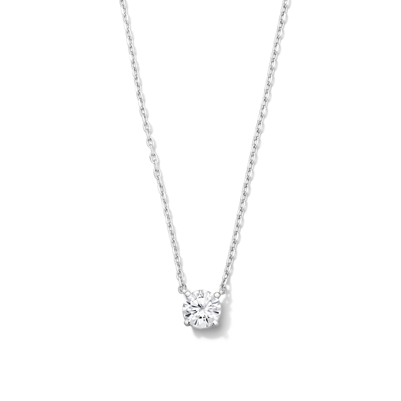 Main Image 1 of 0.45 CT. T.W. Certified Lab-Grown Diamond Solitaire Necklace in Sterling Silver (F/SI2)