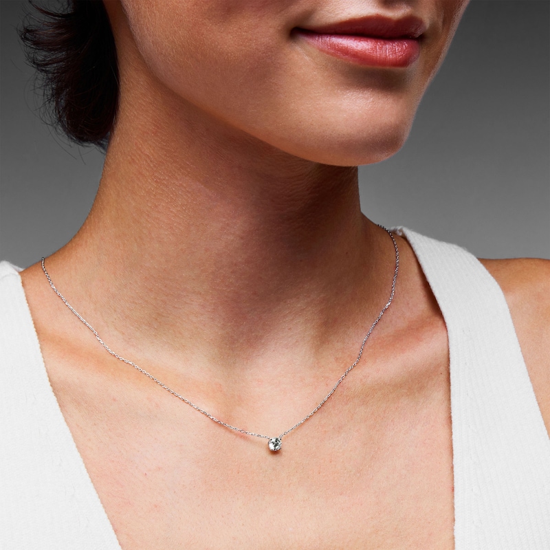 Main Image 2 of 0.45 CT. T.W. Certified Lab-Grown Diamond Solitaire Necklace in Sterling Silver (F/SI2)