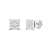 Thumbnail Image 1 of 0.69 CT. T.W. Certified Lab-Grown Diamond Frame Square Stud Earrings in 10K White Gold (F/SI2)
