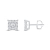 Thumbnail Image 2 of 0.69 CT. T.W. Certified Lab-Grown Diamond Frame Square Stud Earrings in 10K White Gold (F/SI2)