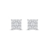 Thumbnail Image 3 of 0.69 CT. T.W. Certified Lab-Grown Diamond Frame Square Stud Earrings in 10K White Gold (F/SI2)